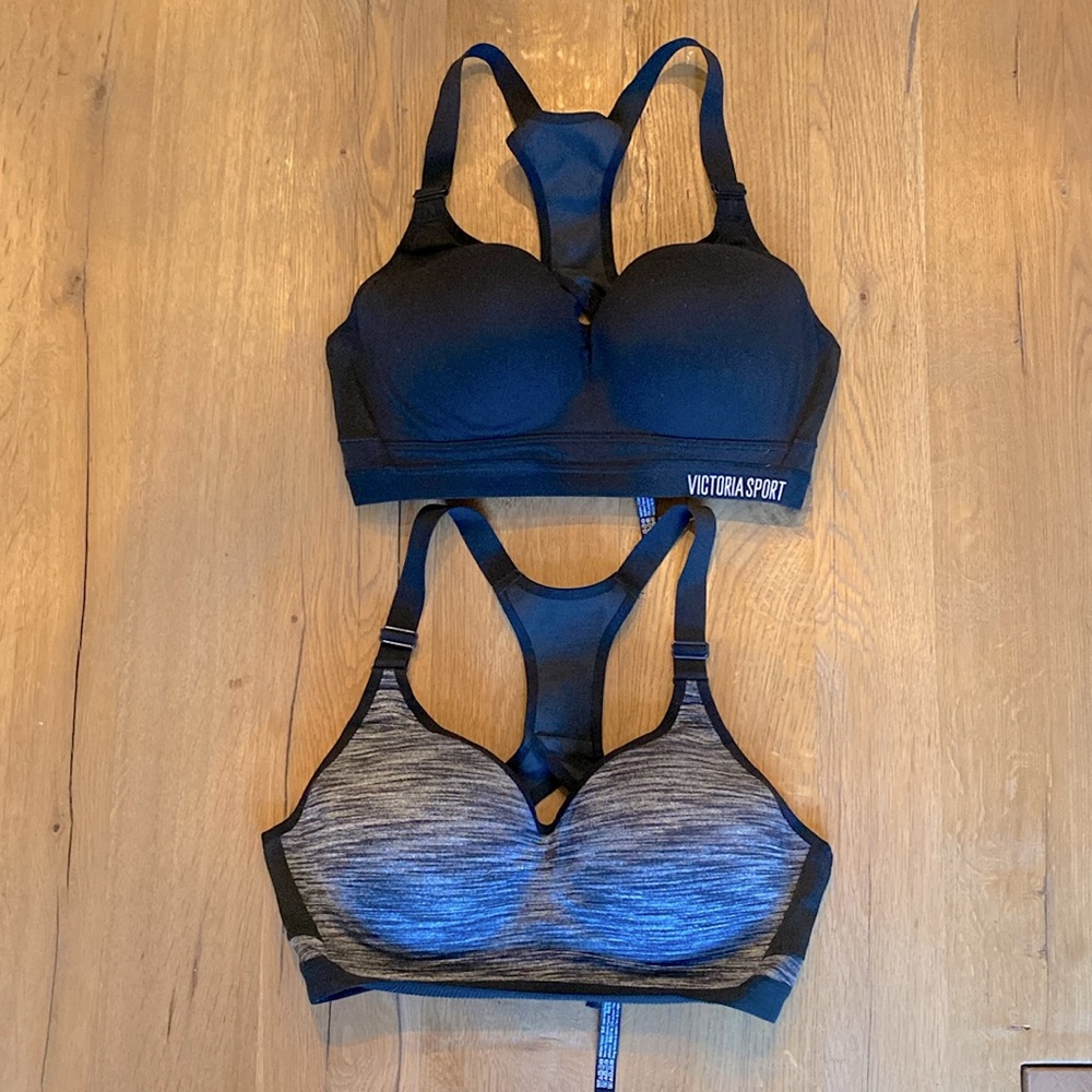 Victoria Secrets sports bra SET OF 2 grey/black and black size 34D